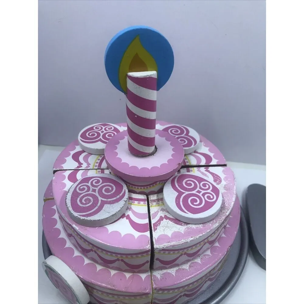 *MELISSA & DOUG Triple Layer Party Cake #4069 Age 3+ Preschool wood food playset